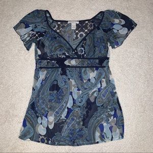 Charlotte Russe Boho Paisley Shirt